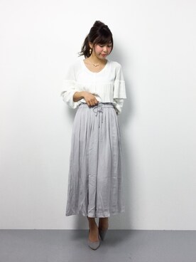 「Supreme.La.La.（シュープリームララ）のアイテム（カーディガン/ボレロ）」を使った、YUKIさん（レディース・158cm）の冬コーディネート