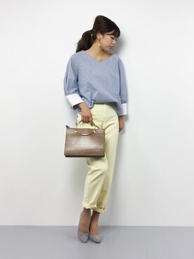 「Ameri（アメリ）のアイテム（バッグ）」を使った、YUKIさん（レディース・158cm）の冬コーディネート