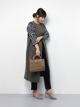 「Ameri（アメリ）のアイテム（バッグ）」を使った、YUKIさん（レディース・158cm）の冬コーディネート