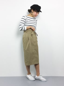 「d'un a dix（アナディス）のアイテム」を使った、YUKIさん（レディース・158cm）の春コーディネート