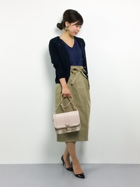 「d'un a dix（アナディス）のアイテム」を使った、YUKIさん（レディース・158cm）の春コーディネート