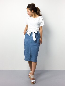 YUKIさんの「製品染めコールタイトスカート【niko and ...】」を使ったコーディネート