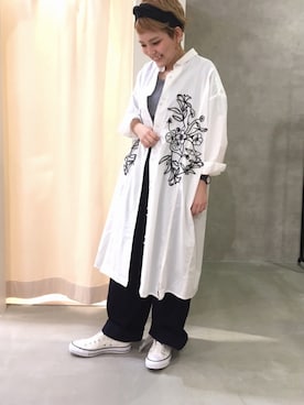 「RNA」｜「アイテム（シャツワンピース）」を使った、ぽてとさん（レディース・150cm）の春コーディネート