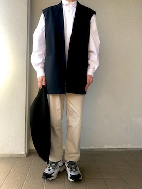 「ZARA（ザラ）のアイテム（テーラードジャケット、ブルー系）」を使った、U1さん（メンズ・175cm）の春コーディネート