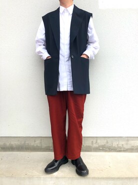 「ZARA（ザラ）のアイテム（テーラードジャケット、ブルー系）」を使った、U1さん（メンズ・175cm）の春コーディネート