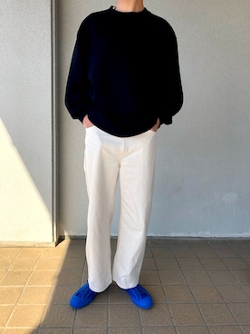 「GU（ジーユー）のアイテム（スウェット、ブラック系）」を使った、U1さん（メンズ・175cm）の春コーディネート