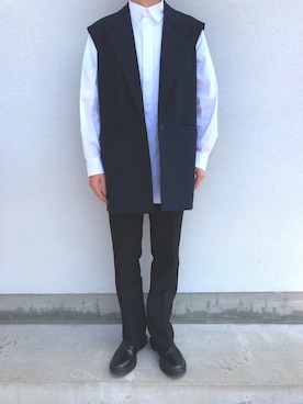 「ZARA（ザラ）のアイテム（テーラードジャケット、ブルー系）」を使った、U1さん（メンズ・175cm）の春コーディネート