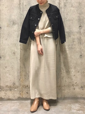 「Moname（モナーム）のアイテム（ジャケット/アウター）」を使った、873さん（レディース・158cm）の冬コーディネート