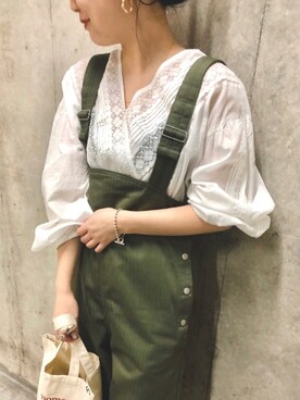 「Moname（モナーム）のアイテム（パンツ）」を使った、873さん（レディース・158cm）の春コーディネート