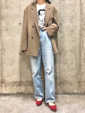 「Moname（モナーム）のアイテム（パンツ）」を使った、873さん（レディース・158cm）の冬コーディネート