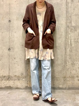 「Moname（モナーム）のアイテム（パンツ）」を使った、873さん（レディース・158cm）の春コーディネート