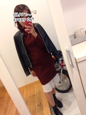 「DRWCYS（ドロシーズ）のアイテム（ワンピース/ドレス）」を使った、Haruさん（レディース・152cm）の秋コーディネート