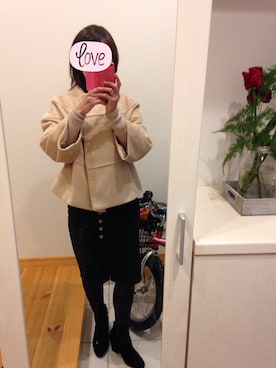 「And A（アンドエー）のアイテム（スカート）」を使った、Haruさん（レディース・152cm）の冬コーディネート