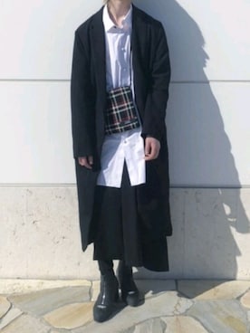 「N.HOOLYWOOD」｜「アイテム（ブーツ）」を使った、ぺいぺいさん（メンズ・178cm）の冬コーディネート