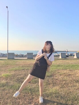 「SPAO（スパオ）のアイテム（オールインワン・サロペット）」を使った、こにさん（レディース・163cm）の秋コーディネート
