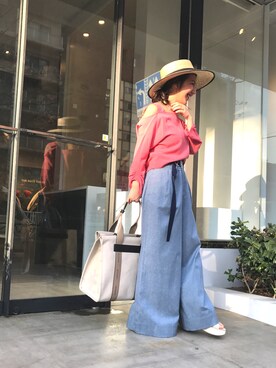 「rag & bone（ラグアンドボーン）のアイテム（バッグ）」を使った、渡辺由香さん（レディース・154cm）の春コーディネート