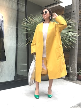 「DRIES VAN NOTEN（ドリスヴァンノッテン）のアイテム（スカート）」を使った、渡辺由香さん（レディース・154cm）の冬コーディネート