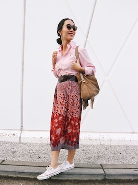 「Marc by Marc Jacobs（マークバイマークジェイコブス）のアイテム（スカート）」を使った、ayuさん（レディース・164cm）の春コーディネート