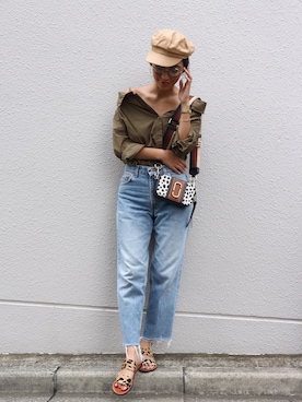 「BASE（ベース）のアイテム（トップス）」を使った、ayuさん（レディース・164cm）の夏コーディネート