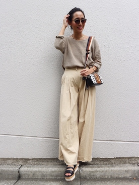 「LIFE's（ライフズ）のアイテム（パンツ）」を使った、ayuさん（レディース・164cm）の秋コーディネート