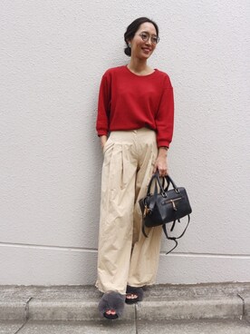 「LIFE's（ライフズ）のアイテム（パンツ）」を使った、ayuさん（レディース・164cm）の秋コーディネート