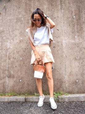 「LIFE's（ライフズ）のアイテム（パンツ）」を使った、ayuさん（レディース・164cm）の夏コーディネート