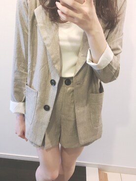 「DHOLIC（ディーホリック）のアイテム（セットアップ）」を使った、shihoさん（レディース・165cm）の春コーディネート