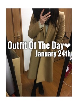 「working style」｜「アイテム（チェスターコート）」を使った、maiK☺︎さん（レディース・163cm）の冬コーディネート