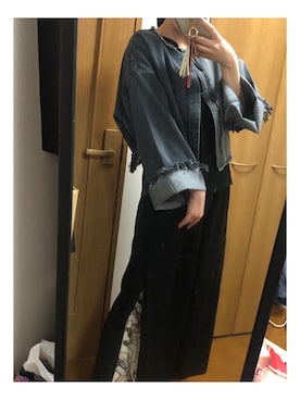 「Ameri（アメリ）のアイテム（デニムジャケット）」を使った、maiK☺︎さん（レディース・163cm）の冬コーディネート