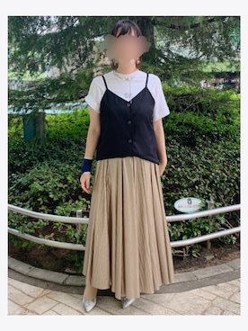 「AMERI」｜「アイテム（キャミソール）」を使った、maiK☺︎さん（レディース・163cm）の夏コーディネート