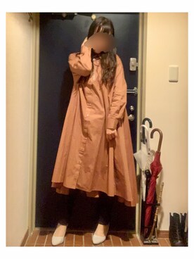 「AMERI」｜「アイテム（シャツワンピース）」を使った、maiK☺︎さん（レディース・163cm）の秋コーディネート