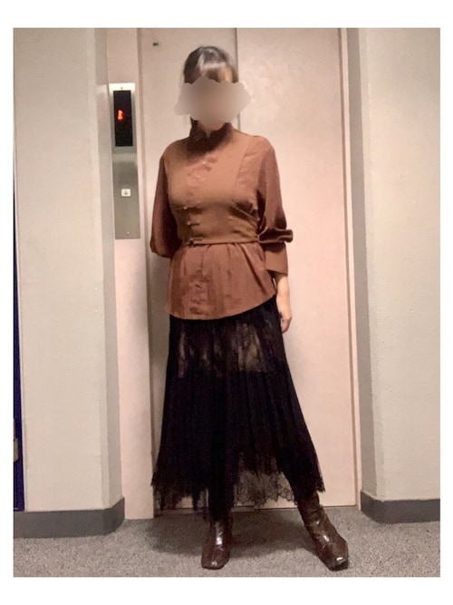スカート AMERI UNDRESSED LACE SANDWICH SKIRT Ameri（アメリ）の「UNDRESSED LACE SANDWICH SKIRT（スカート