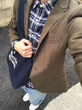 「アイテム（腕時計、ブルー系）」を使った、AIRさん（メンズ・168cm）の春コーディネート