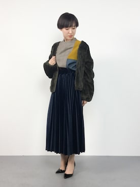 「MACKINTOSH PHILOSOPHY（ﾏｯｷﾝﾄｯｼｭ ﾌｨﾛｿﾌｨｰ）のアイテム」を使った、MIKUさん（レディース・157cm）の冬コーディネート