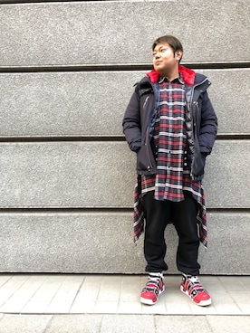 「kith」｜「アイテム（ダウンジャケット/コート）」を使った、MaSaKiさん（メンズ・176cm）の冬コーディネート
