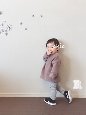 「ナイキスニーカー」｜「アイテム（その他アウター）」を使った、Ryo-chicさん（キッズ・80cm）の冬コーディネート