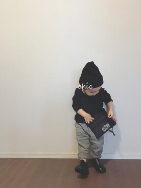 「カーキパンツ」｜Ryo-chicさん（キッズ・80cm）の秋コーディネート