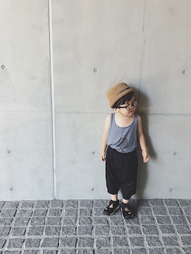「ペーパーハット」｜「アイテム（その他）」を使った、Ryo-chicさん（キッズ・90cm）の夏コーディネート