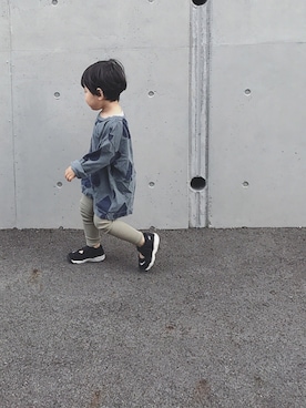 「ブルーグレー」｜Ryo-chicさん（キッズ・90cm）の秋コーディネート