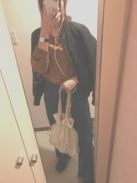 「RAY CASSIN（レイカズン）のアイテム（MA-1）」を使った、すだはるかさん（レディース・162cm）の秋コーディネート