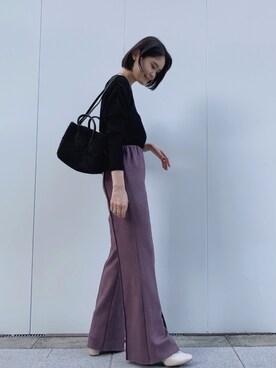 「CAPRICIEUX LE'MAGE（カプリシューレマージュ）のストレッチショートブーツ（ブーツ）」を使った、mari_lemageさん（レディース・160cm）の秋コーディネート