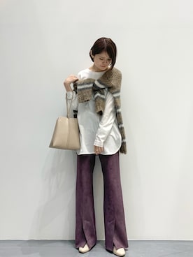 「CAPRICIEUX LE'MAGE（カプリシューレマージュ）のストレッチショートブーツ（ブーツ）」を使った、mari_lemageさん（レディース・160cm）の冬コーディネート