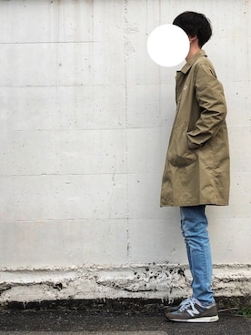 「BEAUTY&YOUTH UNITED ARROWS」｜「アイテム（ステンカラーコート）」を使った、nさん（メンズ・181cm）の春コーディネート