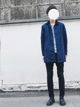 「SHIPS（シップス）のアイテム（ステンカラーコート）」を使った、nさん（メンズ・181cm）の春コーディネート