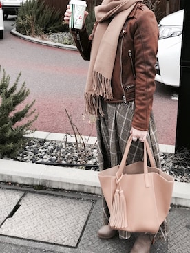 「IENA（イエナ）のアイテム（ワンピース/ドレス、ブラウン系）」を使った、natsumiさん（レディース・153cm）の冬コーディネート