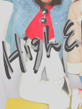 「Honeys（ハニーズ）のアイテム（デニムジャケット）」を使った、凜音さん（レディース・158cm）の秋コーディネート