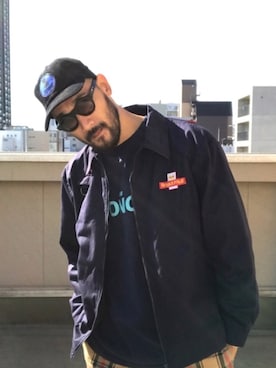 「aie」｜「アイテム（キャップ）」を使った、Mitsuhiro Higashinoさん（メンズ・186cm）の秋コーディネート