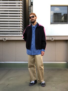 「アイテム（ブルゾン）」を使った、Mitsuhiro Higashinoさん（メンズ・186cm・30代）の秋コーディネート