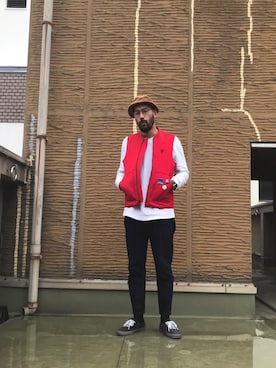 「LQQK STUDIO（ルックスタジオ）のアイテム」を使った、Mitsuhiro Higashinoさん（メンズ・186cm）の春コーディネート