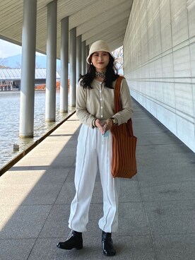 「SPINのアイテム」を使った、りあさん（レディース・163cm）の冬コーディネート